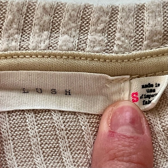 Beige Lush Ribbed Wrap Sweater - Picture 2 of 4